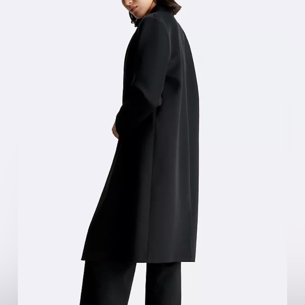 Calvin Klein Tuxedo Satin Wool Button Front Blazer Jacket Coat Black Size 8 - Picture 6 of 11